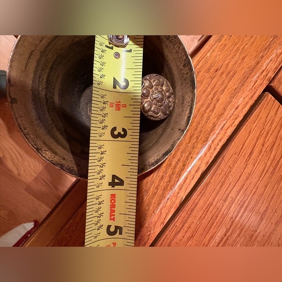 Antique brass school bell with a wooden handle vintage - Picture 10 of 10